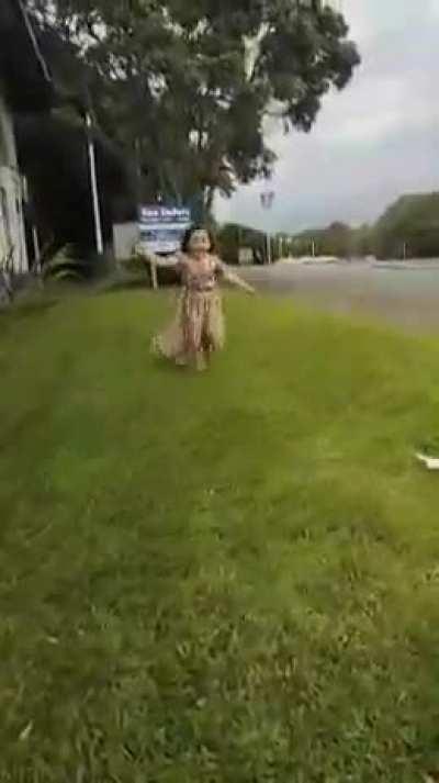 My 4 year old sister falling over (Volume up!!!!)