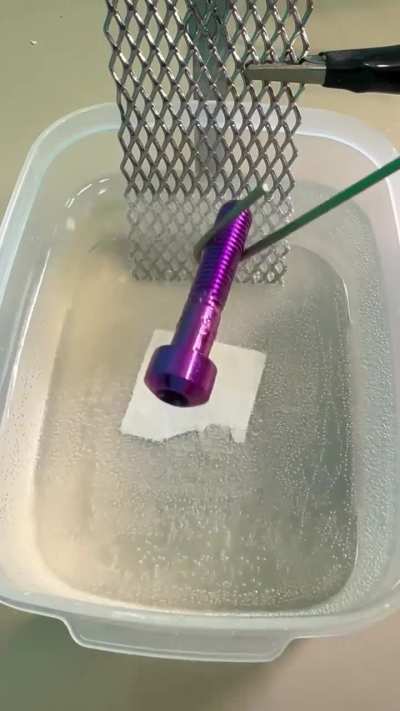 Anodizing titanium bolt