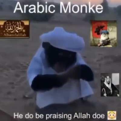 Arabic👳🏽‍♀️Monke🙊praising Allah?!?! 😱😳🤯