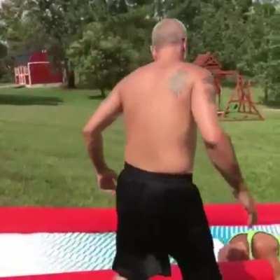 Lemme show these kids how to slip and slide