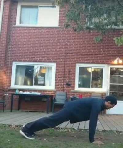 I’ve never seen something like this guy completing a FRONT FLIP from an incline plank position.