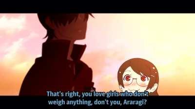 Hanekawa calling out Araragi