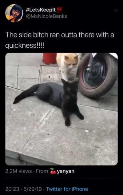 “Oh hey baby... didn’t see you there... that’s my cousin”