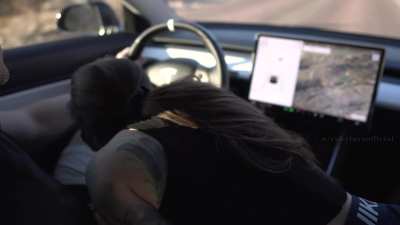 Sucking his cock while he drives us on a trip