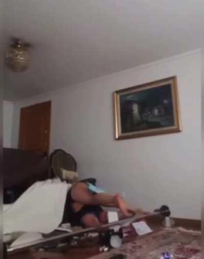 Man, She fell on the glass too!