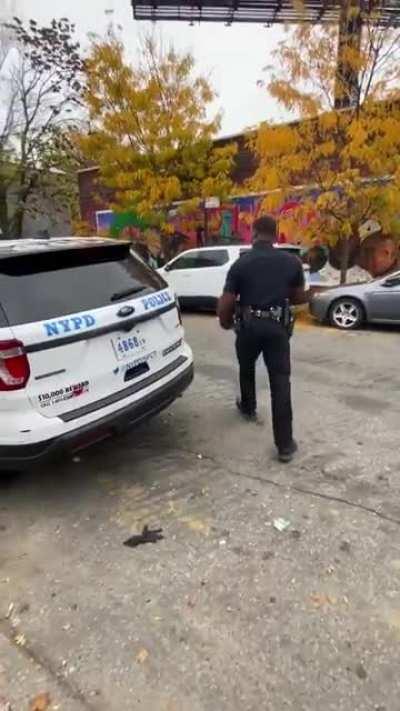 Today, the first day of early voting in New York, NYPD officers confronted community activists handing out PPE in front of an early polling site and then seized it.