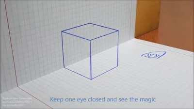 3D cube illusion