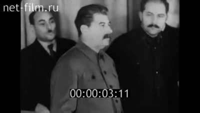 This video is for people who haven't heard I.V Stalin's voice . This clip is from a newsreel taken in 1935