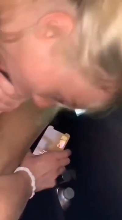 What would you do if you were calling your girl on FaceTime and out of nowhere, a hard cock came into view and disappeared down your girl's throat? I would immediately jerk off and come so hard while watching my angel being used like a little whore and ga