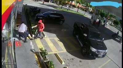 Parks like a jerk and gets tripped by parking block