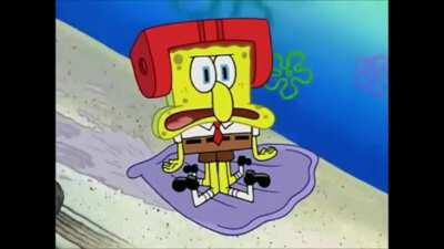 Spongebob does the Grouchy Squidward