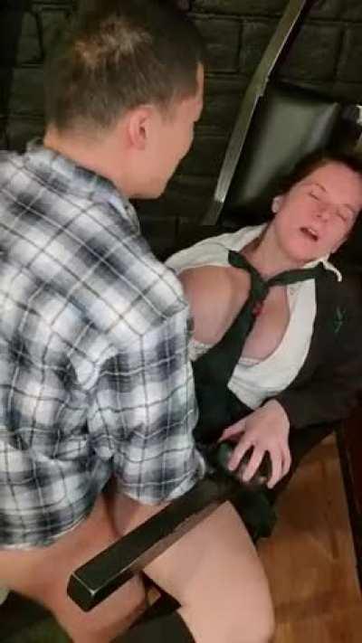 Amateur teacher in uniform gets fucked hard