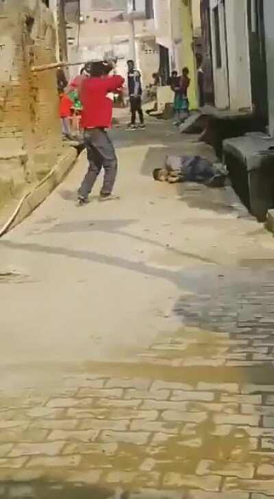 Man brutally beaten with wooden stick