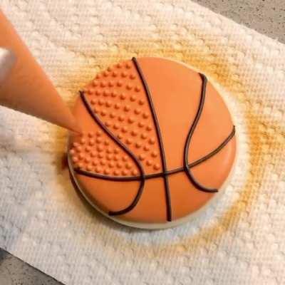 Piping dots onto basketball cookies took me forever but was also so satisfying!