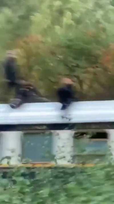 It's not every day you witness Tom Cruise on top of a moving train in rural Norway