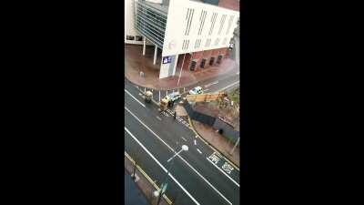Lads doing the recycling