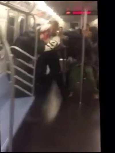 Woman hits the wrong dude.