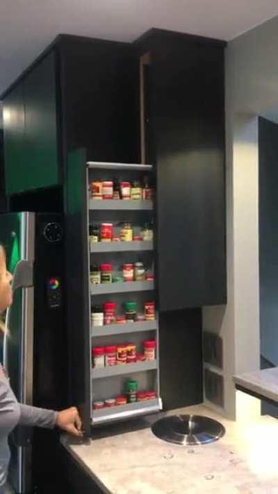 Slide down spice rack.