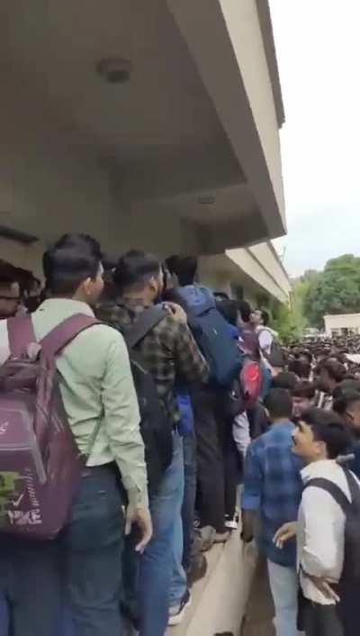 Scene durig a private hotel job opening in Bharuch district, Gujarat.