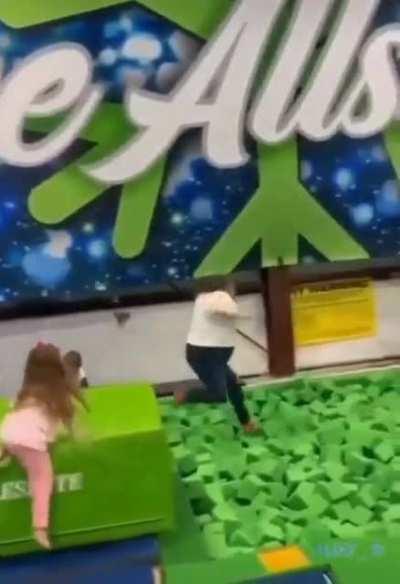 HMF while I jump in this foam pit