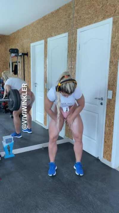 Clearly she doesn't rub any on her pussy.