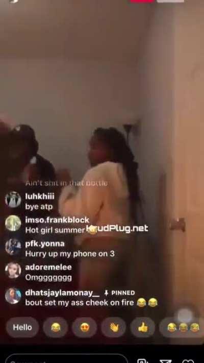 Skank Immediately Regrets Setting Her Ass On Fire