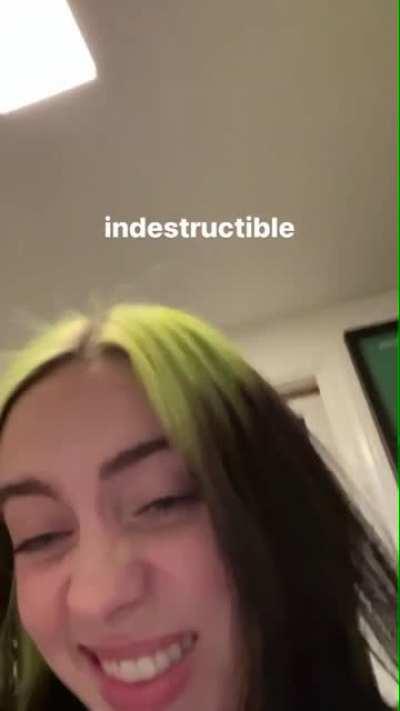 Silly Billie slapping her titty