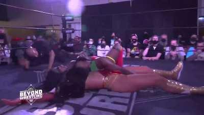 Megan Bayne fireman carried by Trish Adora