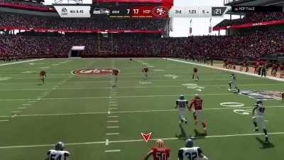 Michael Dickson with the 94 net yard punt