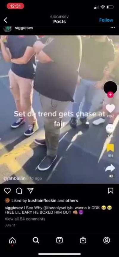 If Set Da Trend was running from folks at the state fair why would y’all doa dick suckers think he would do something posted up outside?