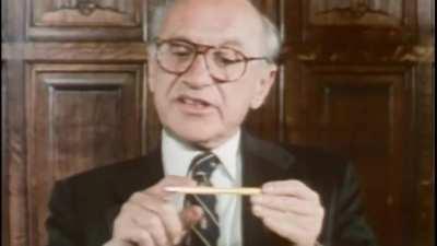 Milton Friedman talking about a pencil.