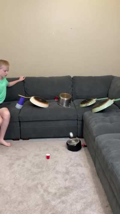 Throwing pan to pan to dunk the ball