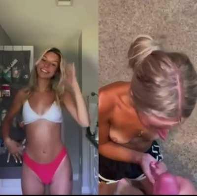 Hot TikToker takes facial like a good little slut