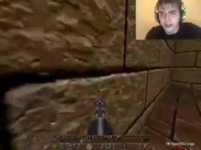 Now he needs to play the broken lizard dude in quake champions caw caw