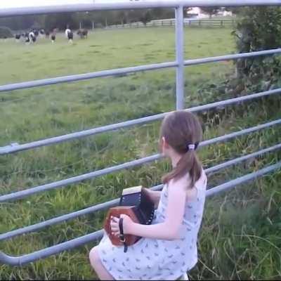 Kid playing some music