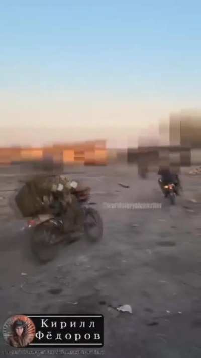Russian motorcycle troops launching attack. Date and location unknown