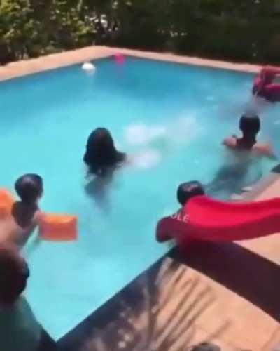 Uncle dressed as Spider-Man accidentally waterboards himself