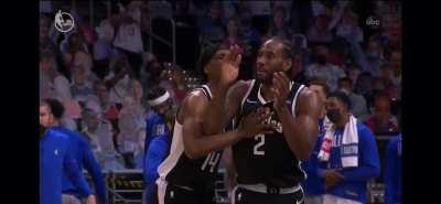 [Highlight] Kawhi gets hype, in his unique style, for an and 1