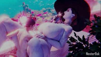 Lady Dimitrescu hot outdoor relax (Nester8sk)