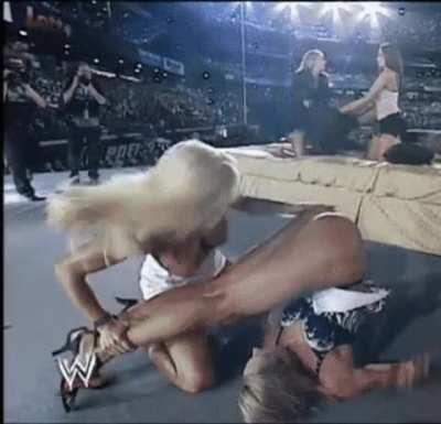 Torrie Wilson spank Stacy Keibler