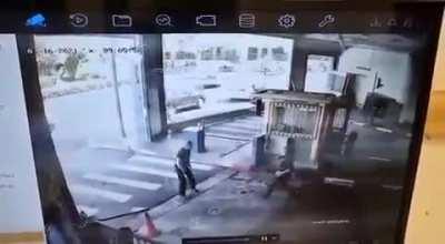 Trying to run past cool as ice security guard