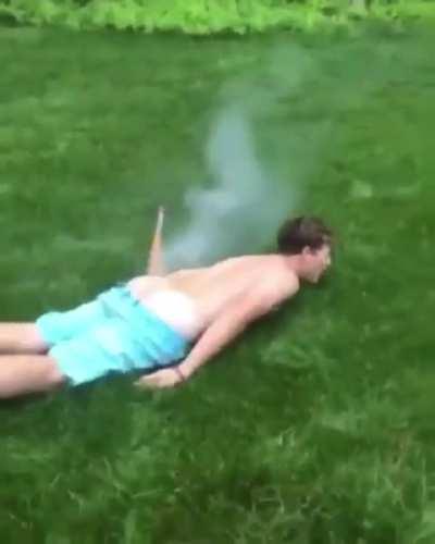 Lighting a bottle rocket off between your ass