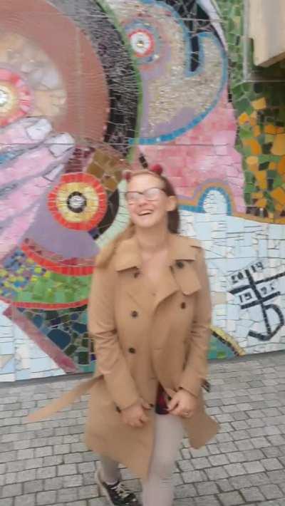 People come here to admire this mosaic, well this time they saw something different. Especially those in that red car. heh