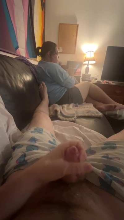 Ignoring him while he cums