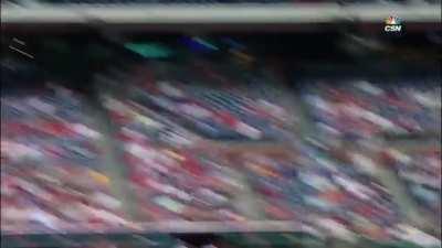 Man did one handed grab with his child in another hand.