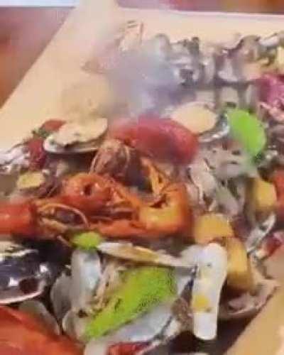 In KFC you get your food in a bucket, in this place you get it on a shovel...