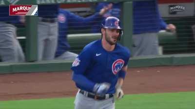 [Highlight] Kris Bryant wastes no time with a 2 run homer on the 3rd pitch of the game. 2-0 Cubs