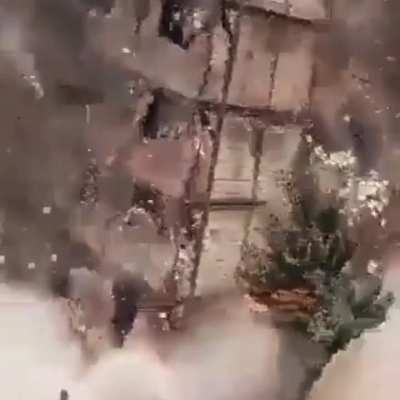 Buildings at the Iranian capital collapse