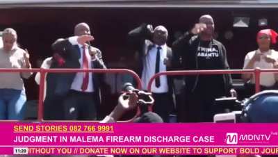 Julius Malema sings ‘Kill the Boer’ after being found guilty in his firearm discharge case.