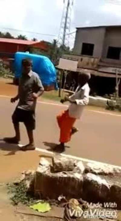 Trying to kick someone on the ass